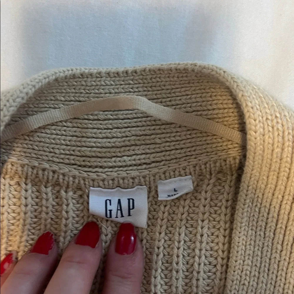 GAP Colorblock Button-Front Cardigan - Cream, Lavender & Peach - Picture 3 of 5